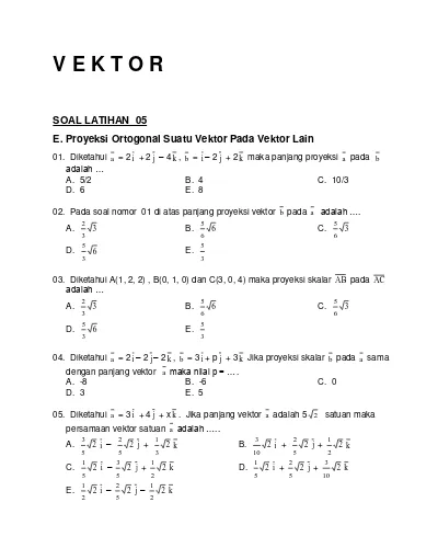 Contoh soal vektor matematika dan penyelesaiannya kelas 10