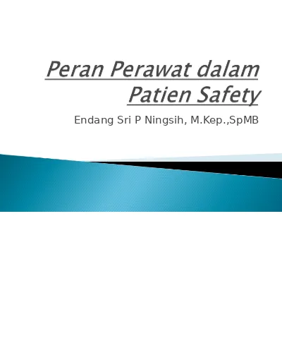 Peran Perawat dalam Patien Safety