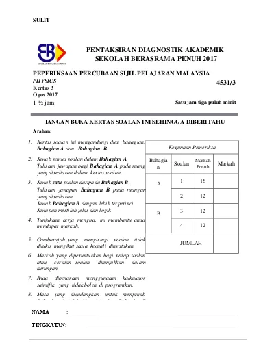 Format Kertas Bahasa Melayu Spm