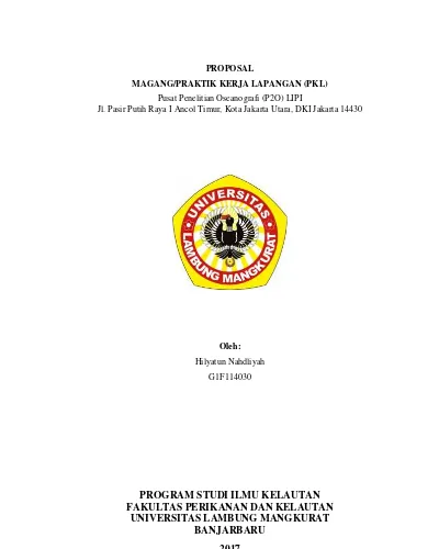 Contoh Proposal Magang Tor Hilyatun Nahd 1