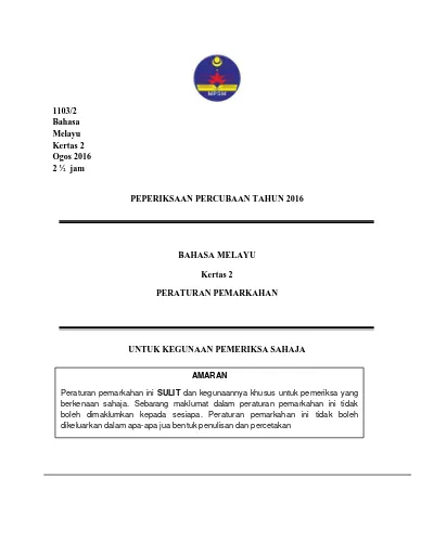 Skema Modul Potensi Cemerlang Bahasa Melayu Spm Kertas 2