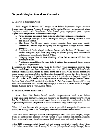 Sejarah Pramuka Indonesia Singkat Padat Dan Jelas
