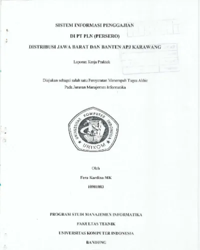 Analisis Sistem Info Penggajian Karyawan Pada PT. PLN (Persero) Distribusi Jawa Barat Dan Banten ...