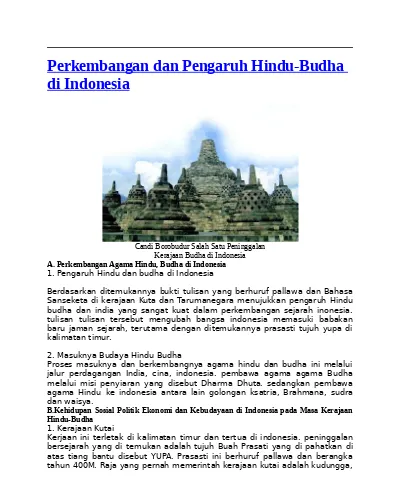 Makalah Tentang Kerajaan Hindu Budha Di Indonesia Goreng
