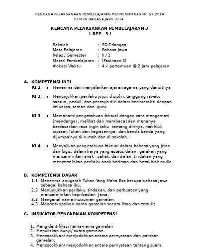 Rpp Bahasa Jawa Kelas 3 Sd Kurikulum 2013 Python
